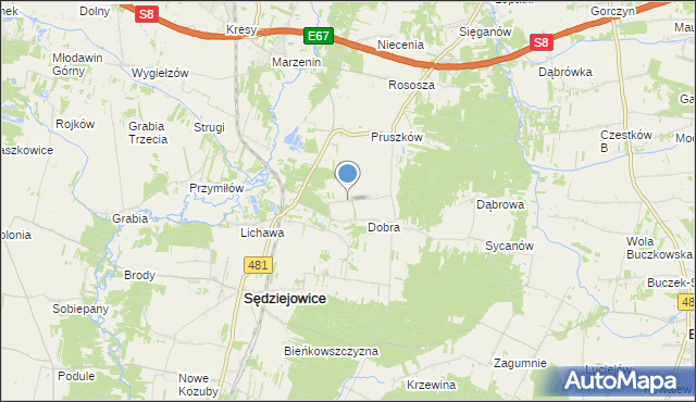 mapa Kolonia Dobra I, Kolonia Dobra I na mapie Targeo